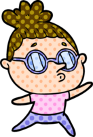 mujer de dibujos animados con gafas png