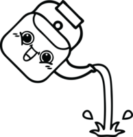 line drawing cartoon of a pouring kettle png