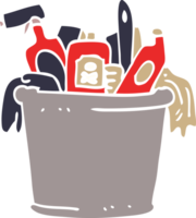 cartoon doodle house cleaning products png