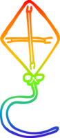 Regenbogen Gradient Linie Zeichnung von ein Karikatur Drachen png