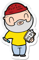 sticker of a cartoon bearded man png