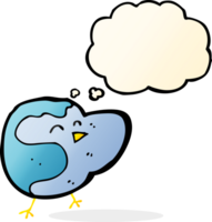 tecknad serie fågel med trodde bubbla png