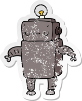 distressed sticker of a cartoon robot png