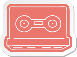 autocollant de dessin animé d'une cassette rétro png