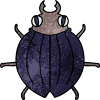 hand drawn quirky cartoon beetle png