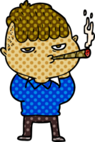 tecknad serie man rökning png