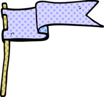 cartoon doodle flag waving in wind png