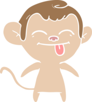 singe de dessin animé drôle de style plat couleur png