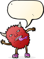 funny cartoon monster with speech bubble png