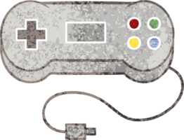 retro illustration style cartoon of a game controller png