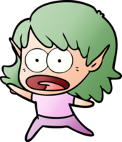 cartoon shocked elf girl png