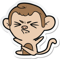 autocollant d'un singe en colère de dessin animé png