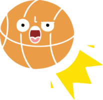 flat color retro cartoon of a basketball png