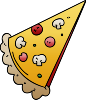 gradient shaded quirky cartoon slice of pizza png