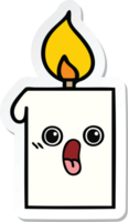 sticker of a cute cartoon lit candle png