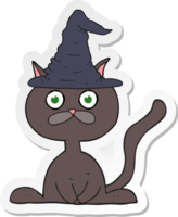 pegatina de un gato de halloween de dibujos animados png