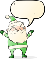 caricatura, feliz, santa claus, con, burbuja del discurso png