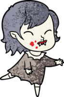 dessin animé vampire fille avec du sang sur la joue png