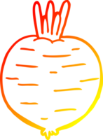 warm gradient line drawing of a cartoon vegetable png