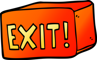 cartoon doodle exit sign png