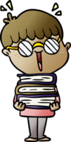 cartoon boy with amazing books png