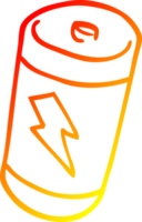 warm gradient line drawing of a cartoon battery png