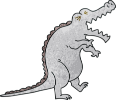 hand drawn quirky cartoon crocodile png