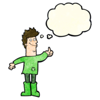 cartoon positive thinking man in rags with thought bubble png
