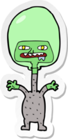 sticker of a cartoon space alien png