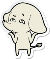 sticker van een cartoonolifant die zich herinnert png