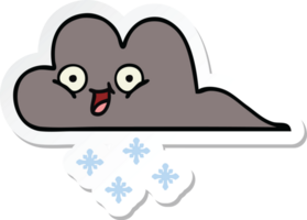 adesivo de uma nuvem de neve de tempestade de desenho animado bonito png