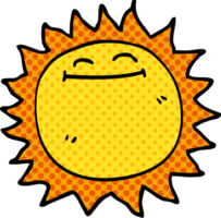 cartoon doodle stralende zon png