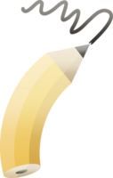 Flat colour illustration of a pencil drawing a line png