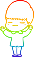 arco iris degradado línea dibujo de un dibujos animados presumido chico png
