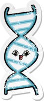 distressed sticker of a cute cartoon DNA strand png