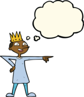 dessin animé pointant le prince avec la bulle de pensée png