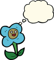 cartoon flower with face with thought bubble png