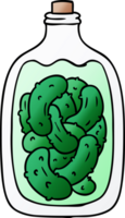 hand drawn gradient cartoon doodle jar of pickled gherkins png