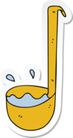 sticker of a quirky hand drawn cartoon ladle png