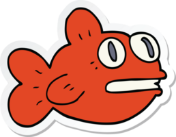 adesivo de um peixe de desenho animado png