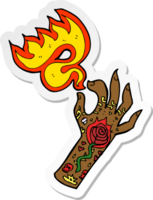 sticker of a cartoon tattoo hand symbol png