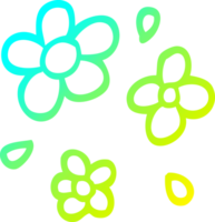 du froid pente ligne dessin de une dessin animé décoratif fleurs png