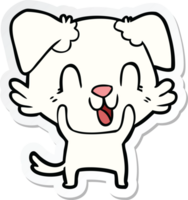 sticker of a laughing cartoon dog png