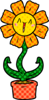 feliz flor de dibujos animados png