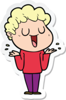 sticker of a laughing cartoon man png