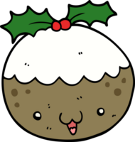 cute cartoon christmas pudding png