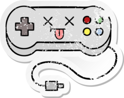 distressed sticker of a cute cartoon game controller png