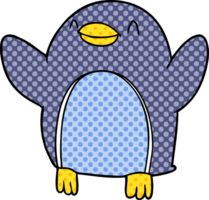 cartoon penguin jumping for joy png