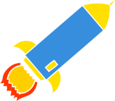 flat color style cartoon rocket png