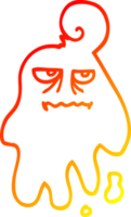 warm gradient line drawing of a cartoon spooky ghost png